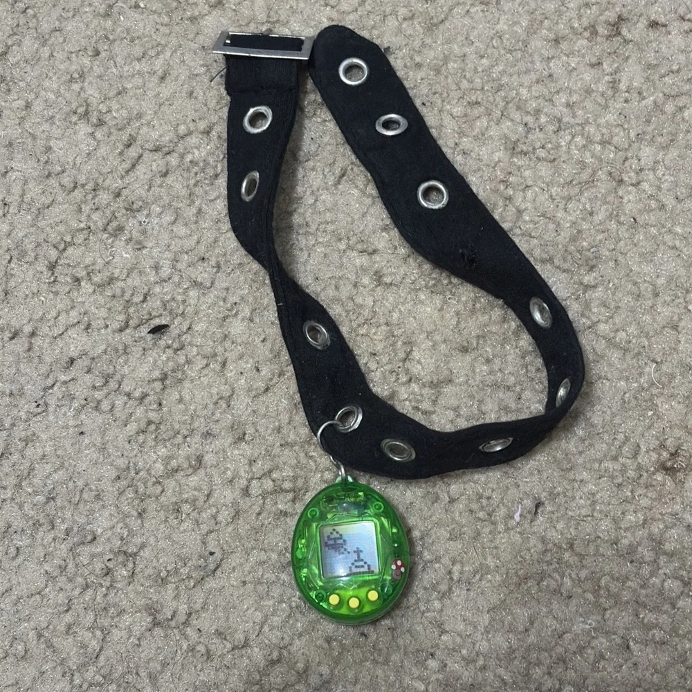 Bandai Tamagotchi Clear Green  Working And Purple Needs Battery